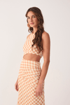 Vestido Cropped Tule Estampa Mosaico