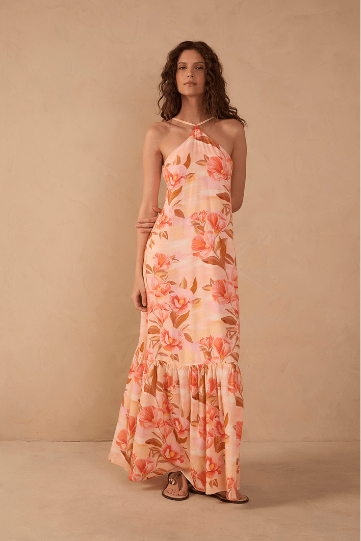 Vestido Longo Estampa Bela