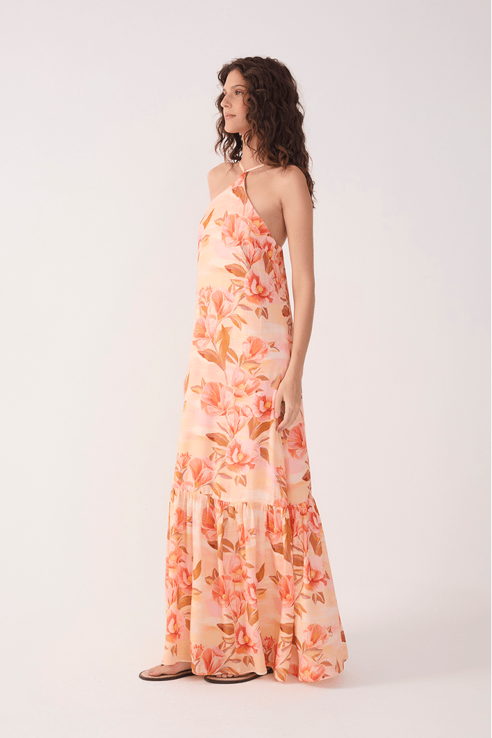 Vestido Longo Estampa Bela