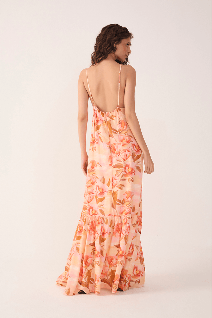 Vestido Longo Estampa Bela