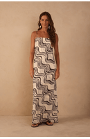 Vestido Tule Estampa Fluir