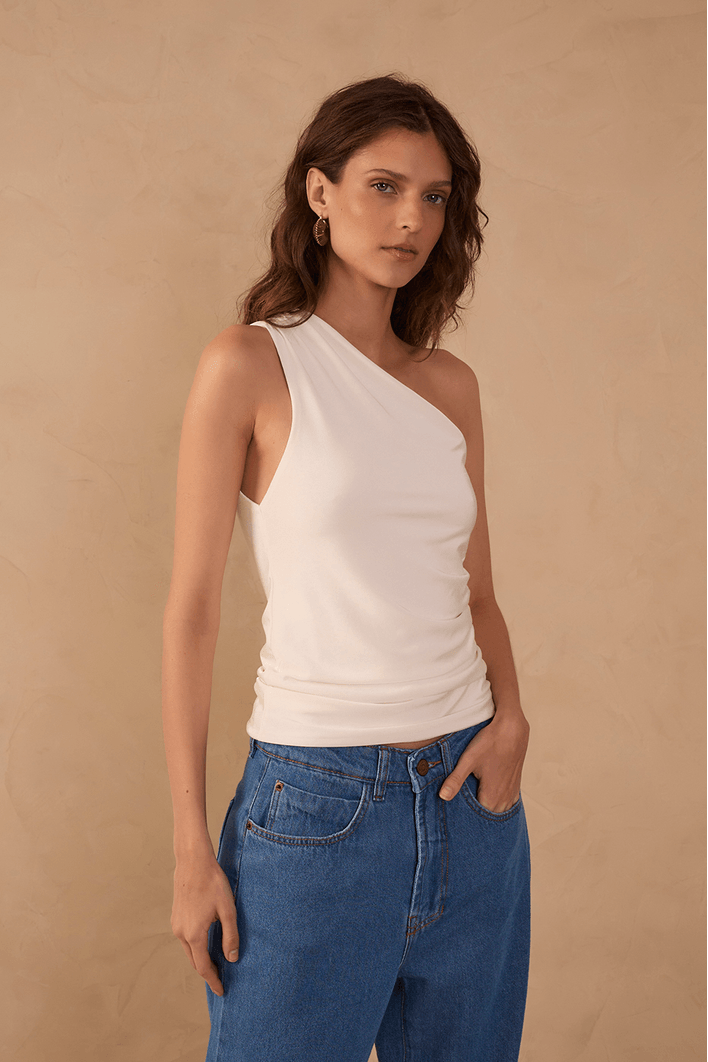 Blusa Jersey Ombro Só Franzida
