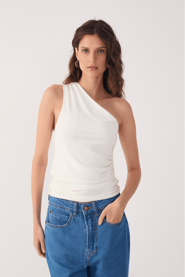 Blusa Jersey Ombro Só Franzida