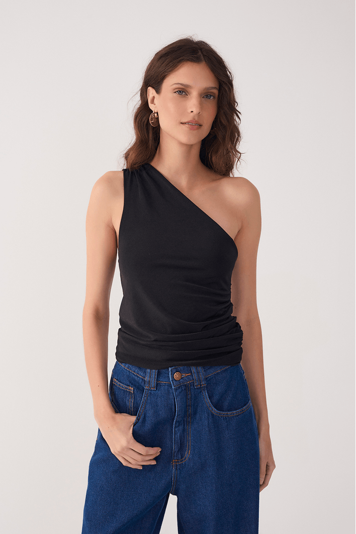 Blusa Jersey Ombro Só Franzida