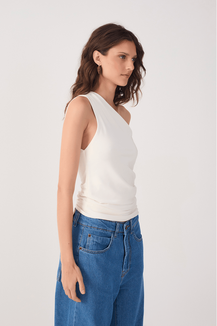 Blusa Jersey Ombro Só Franzida