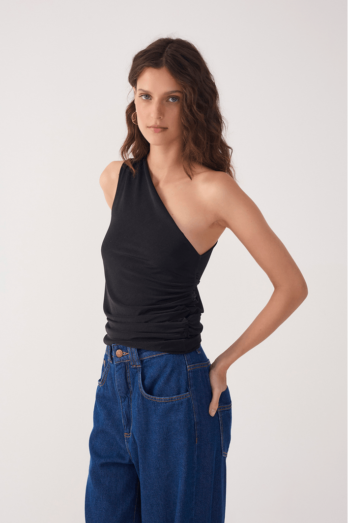 Blusa Jersey Ombro Só Franzida