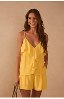 Blusa Crepe Babados
