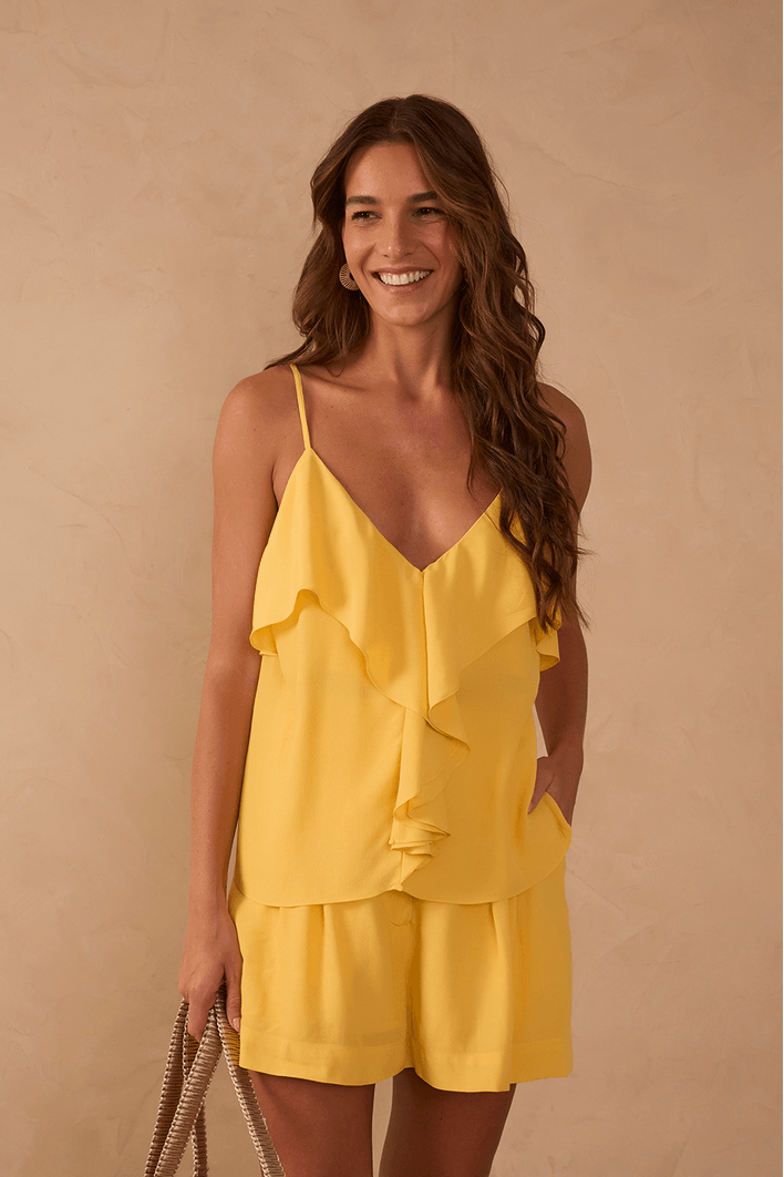 Blusa Crepe Babados