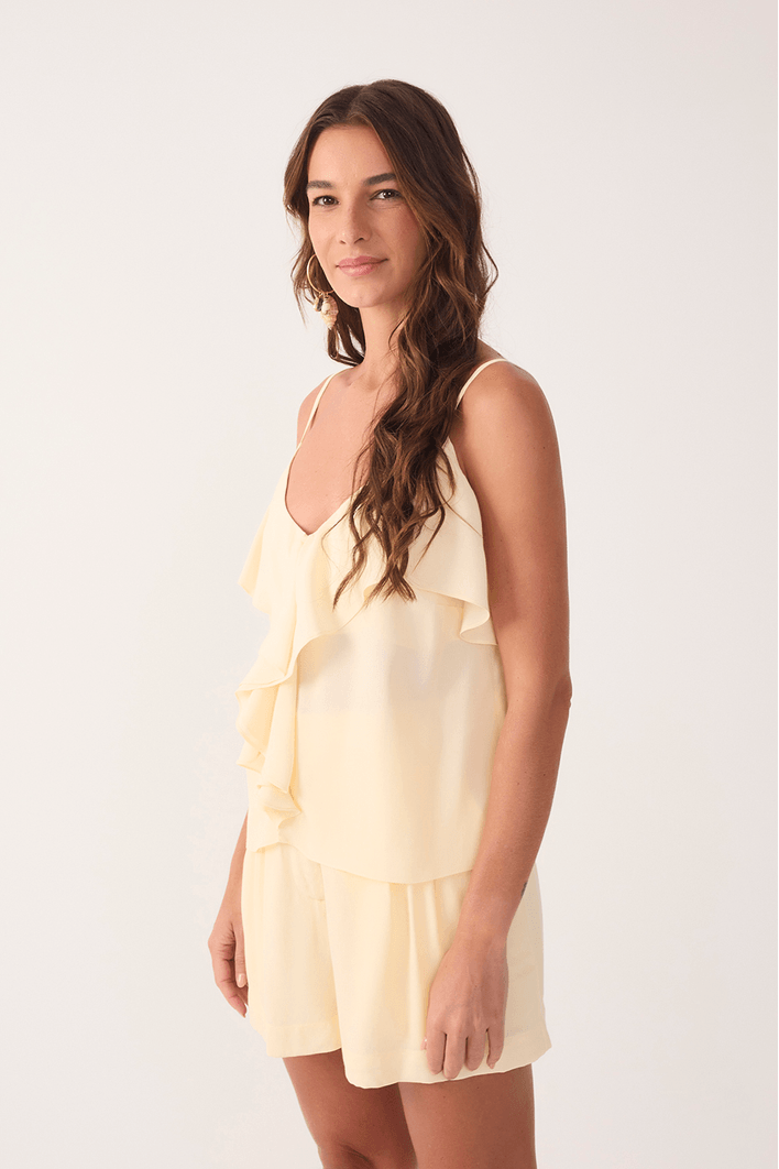 Blusa Crepe Babados
