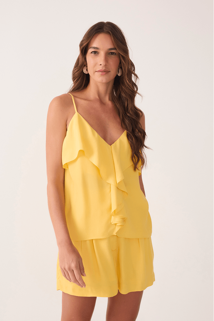 Blusa Crepe Babados