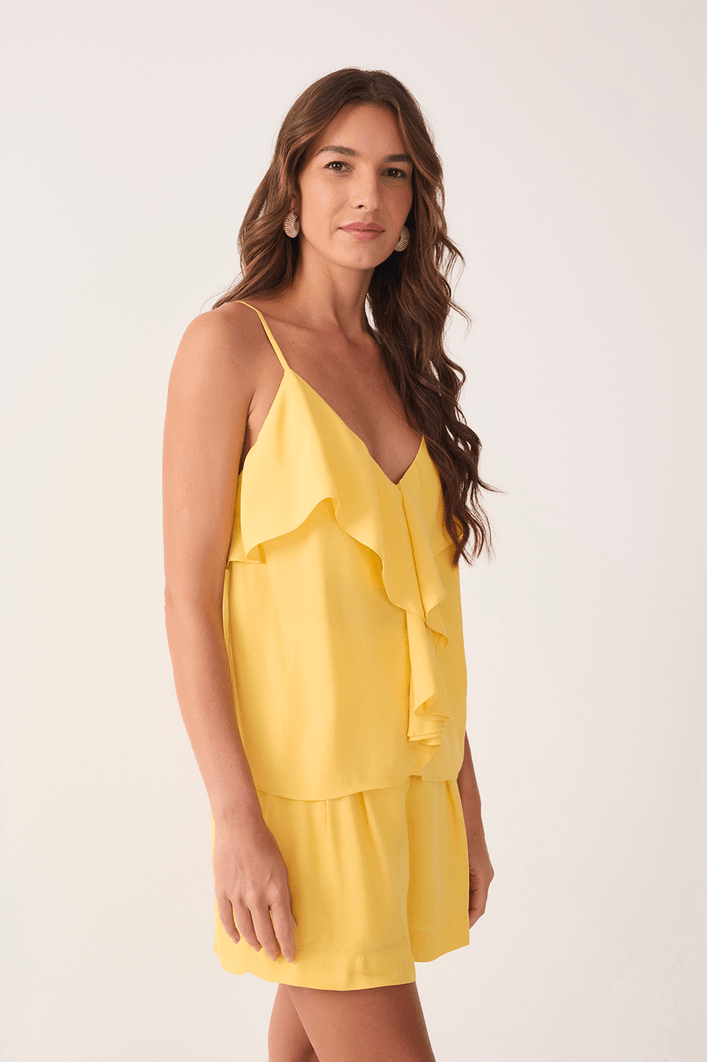 Blusa Crepe Babados
