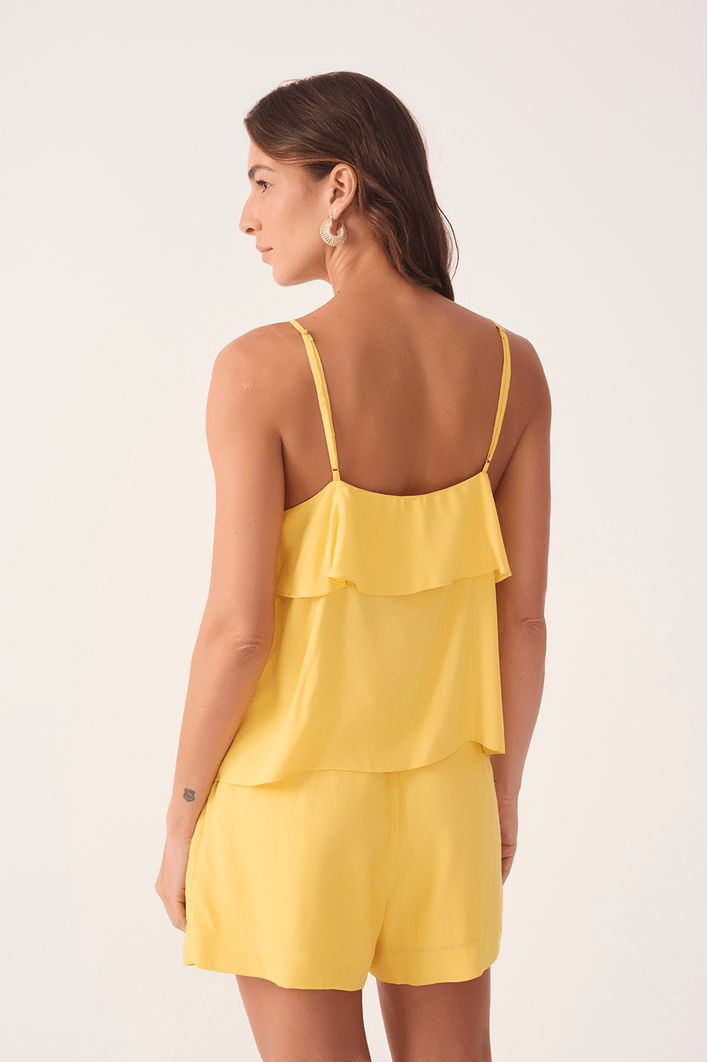 Blusa Crepe Babados