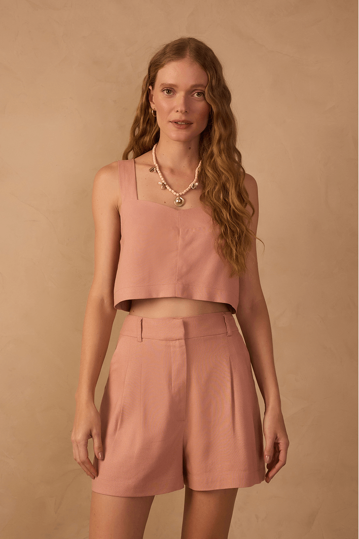 Blusa Linho Decote V