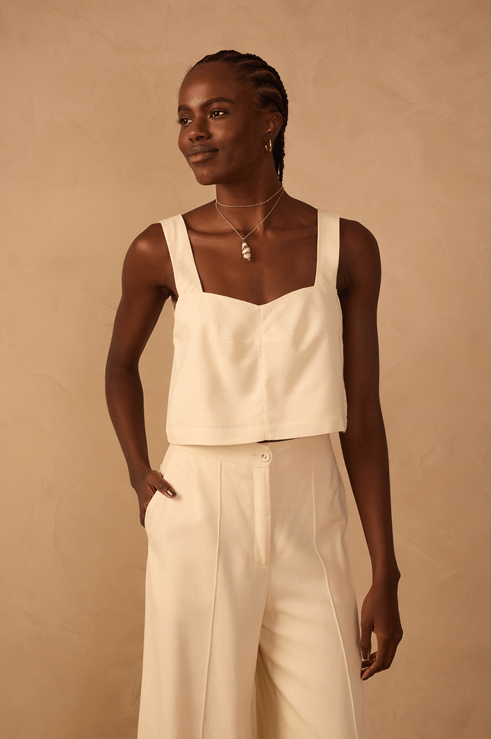 Blusa Linho Decote V