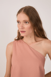 Blusa Linho Assimétrica Ombro Só