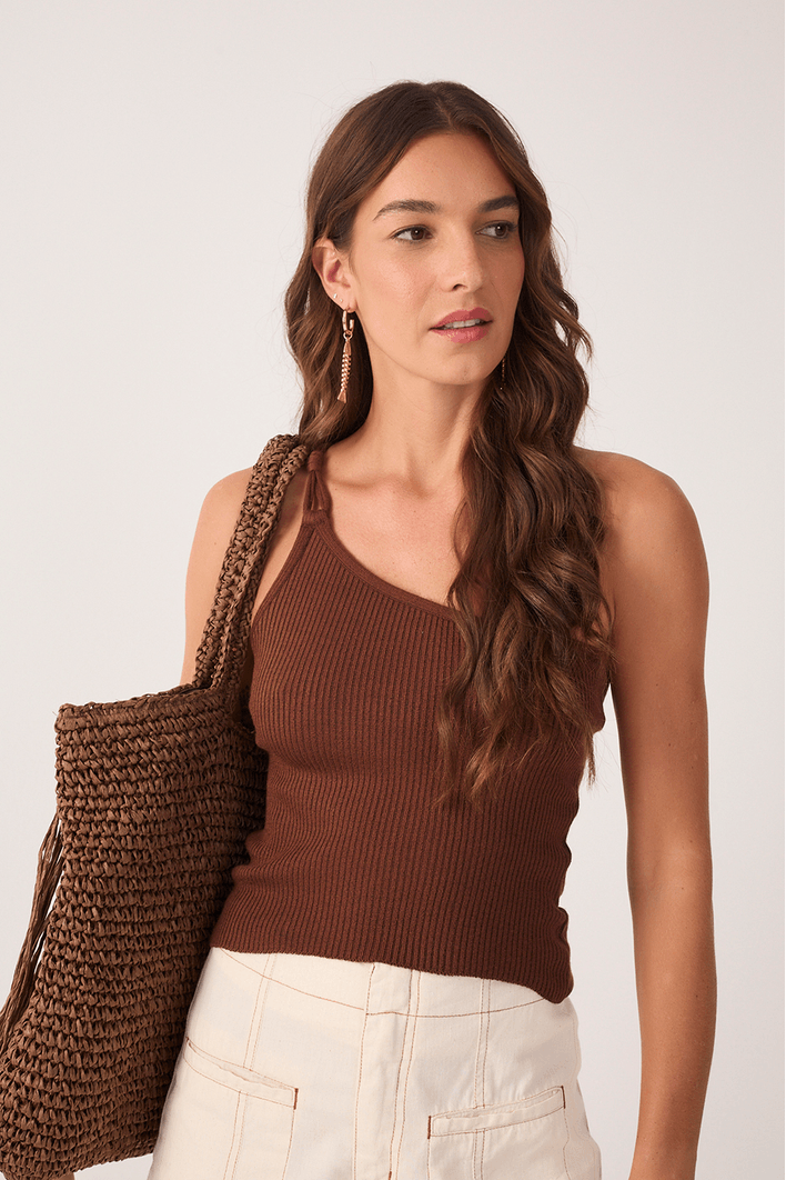 Blusa Tricot Ombro Só Detalhe Alça