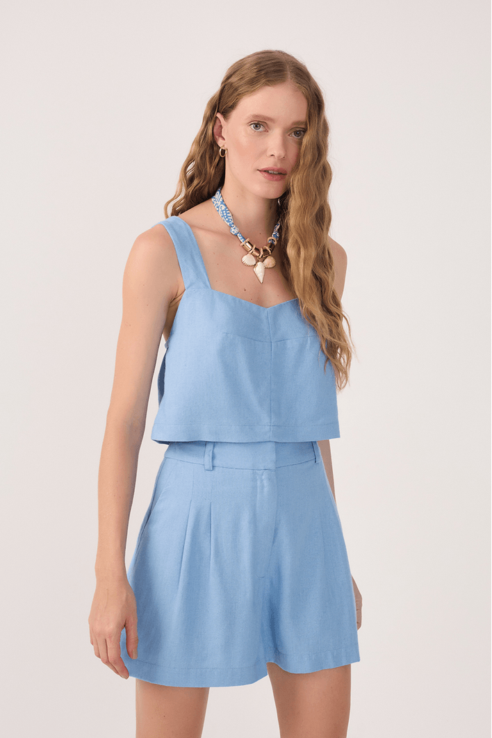 Blusa Linho Decote V