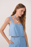 Blusa Linho Decote V