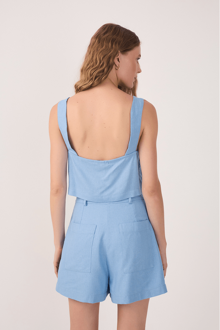 Blusa Linho Decote V