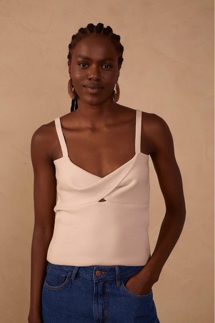Blusa Tricot Busto Torcido
