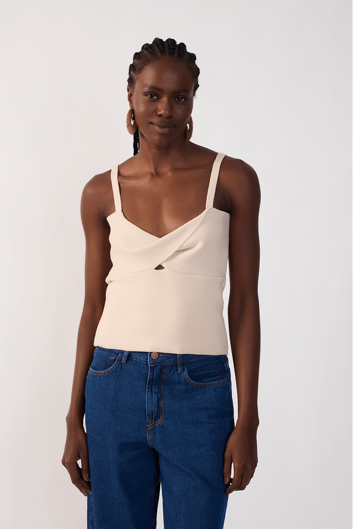 Blusa Tricot Busto Torcido