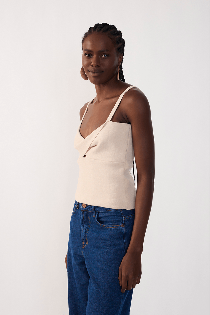 Blusa Tricot Busto Torcido