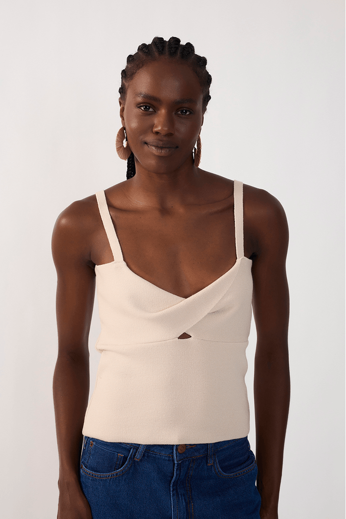 Blusa Tricot Busto Torcido