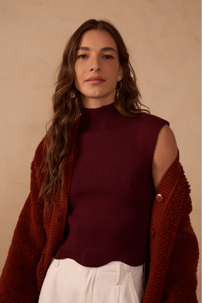 Blusa Tricot Detalhe Barra