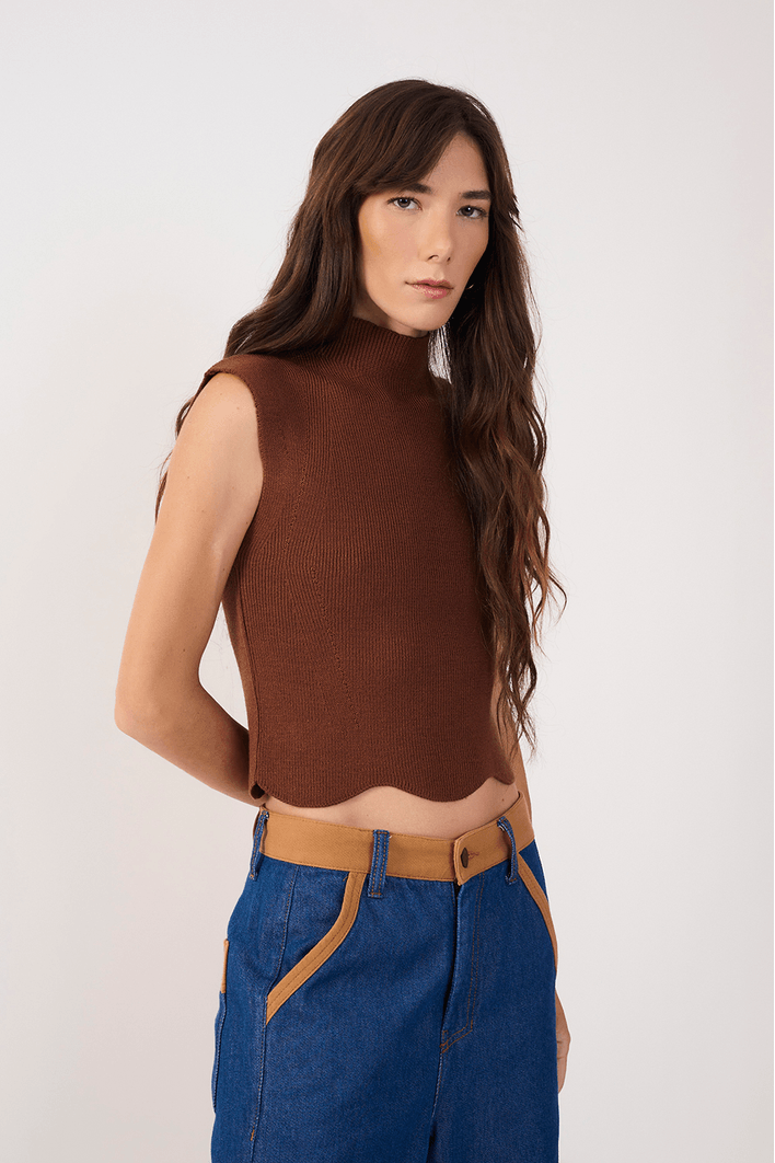 Blusa Tricot Detalhe Barra