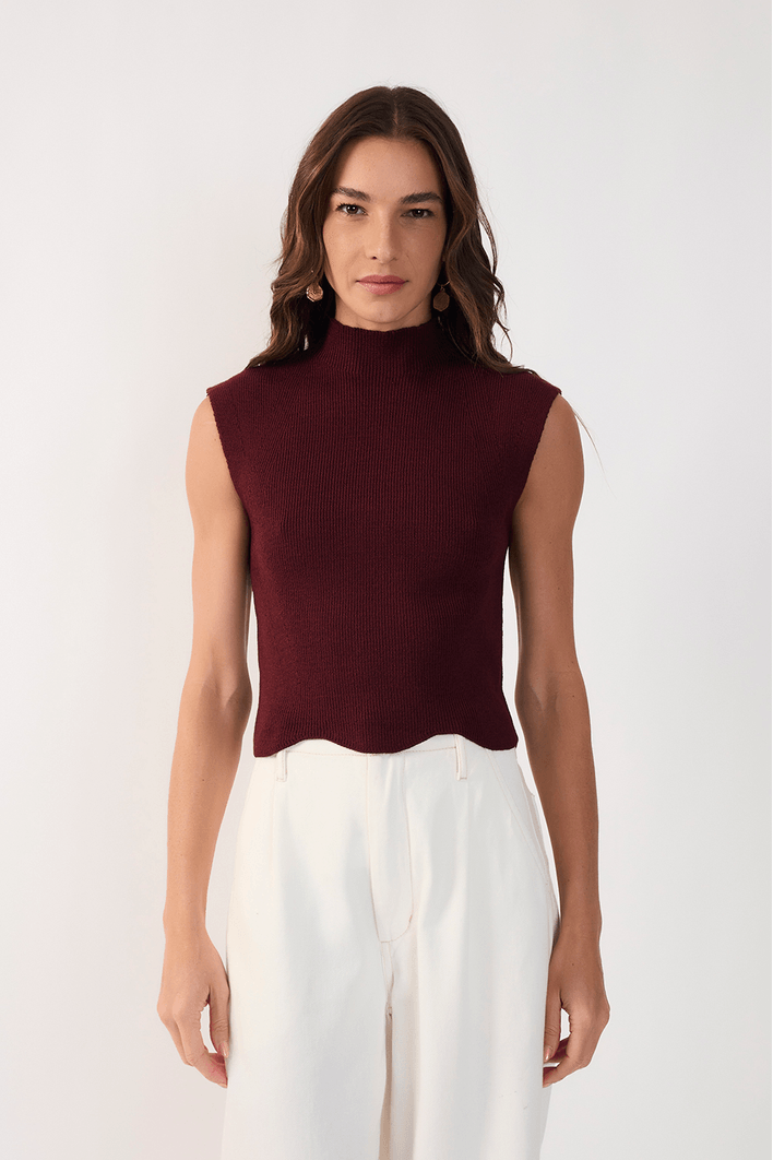 Blusa Tricot Detalhe Barra