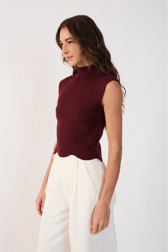 Blusa Tricot Detalhe Barra