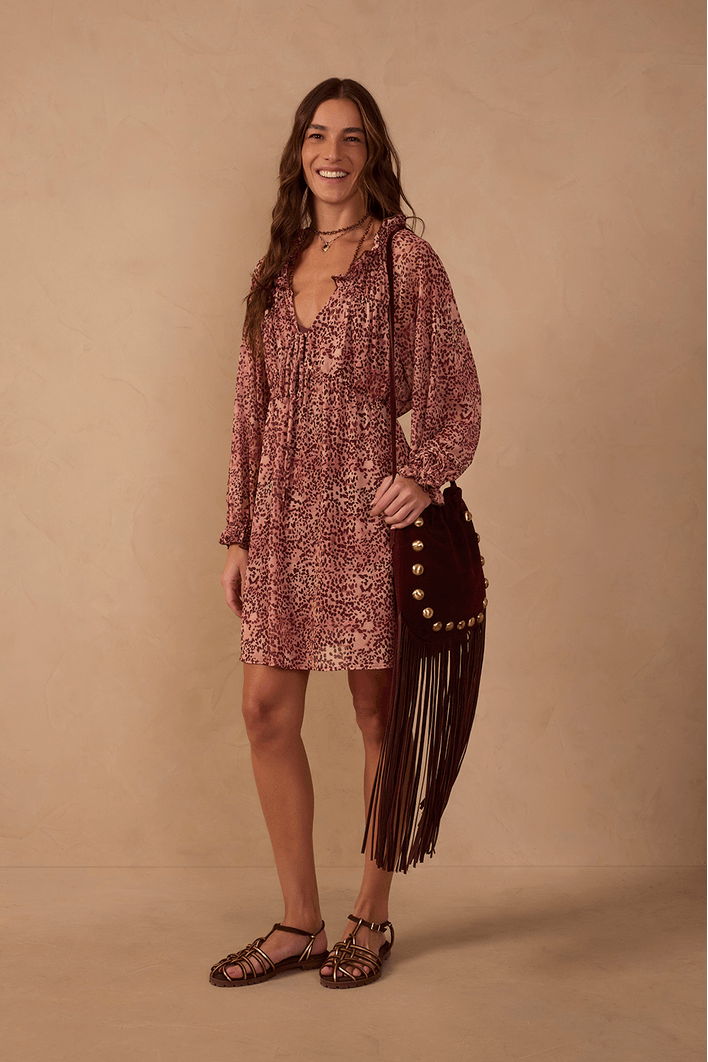 Vestido Tule Estampa Garoa