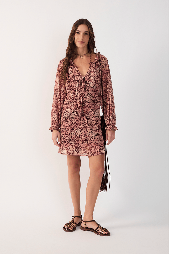 Vestido Tule Estampa Garoa