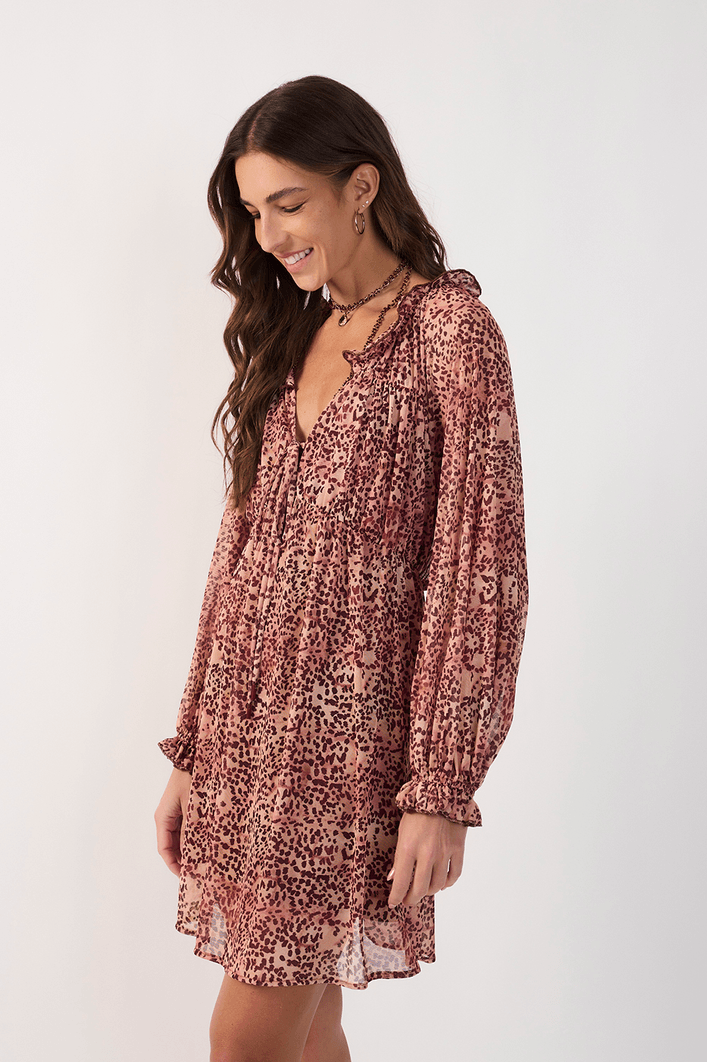 Vestido Tule Estampa Garoa