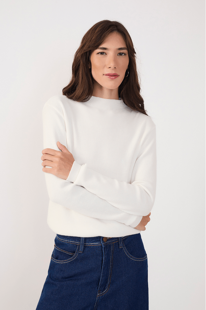 Blusa Tricot Cashmere Manga Longa