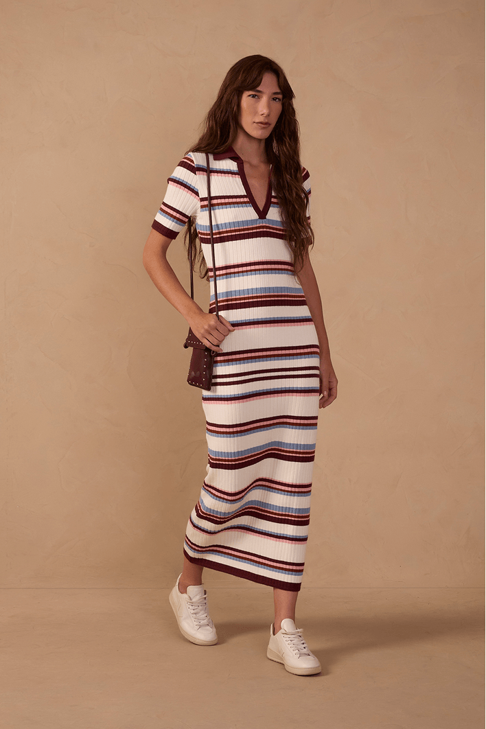 Vestido Tricot Listra Bruma