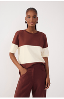 Blusa T-shirt Bicolor