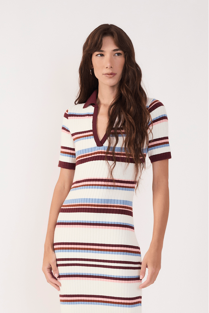 Vestido Tricot Listra Bruma