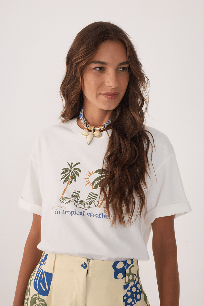 T-shirt Silk Tropical Weather