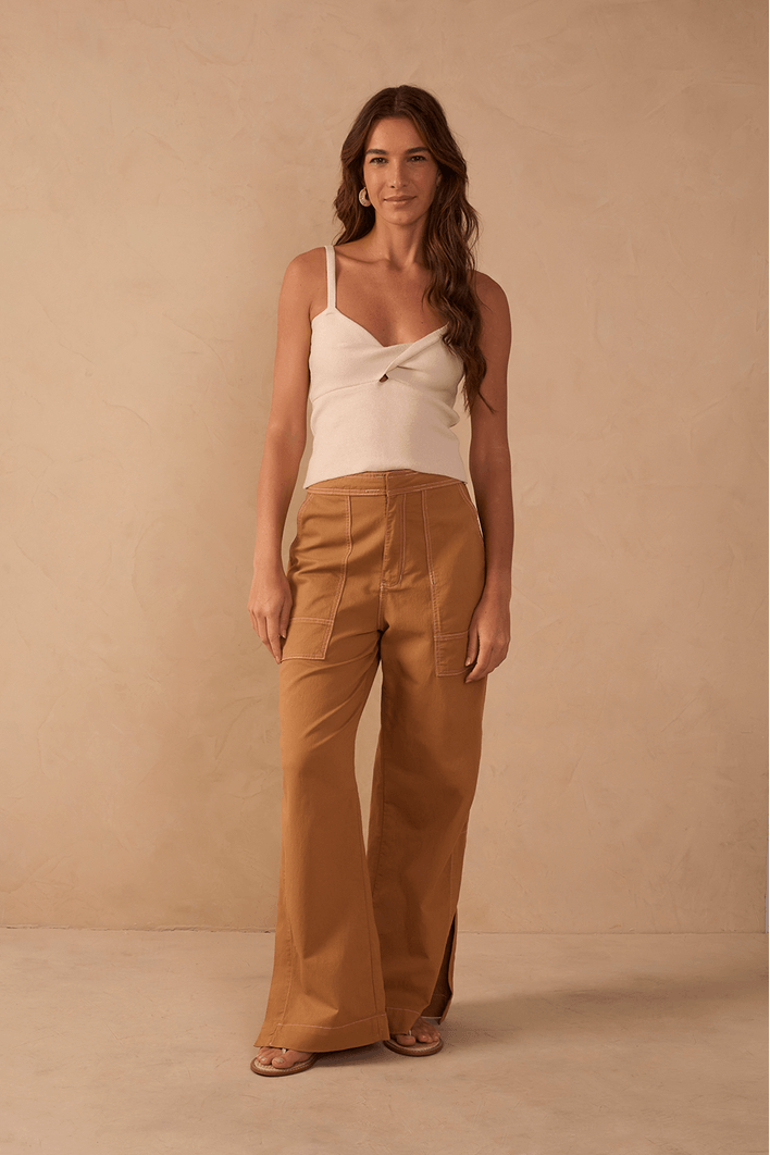 Calça Sarja Color Fenda