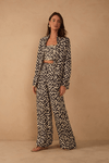Calça Pantalona Estampa Amor Perfeito