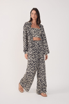 Calça Pantalona Estampa Amor Perfeito
