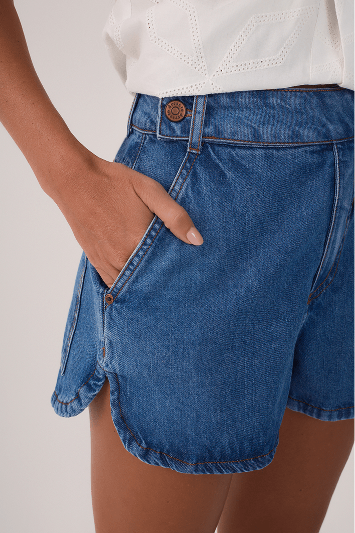 Short Jeans Cós Transpassado