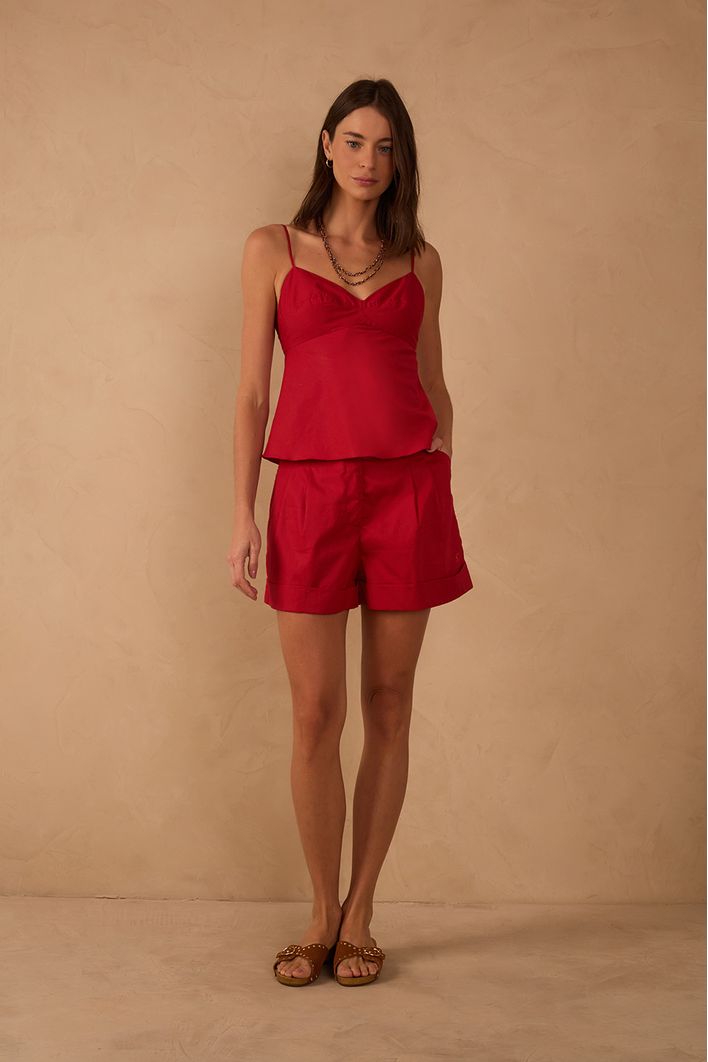 Short Alfaiataria Pregas