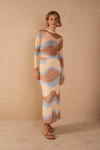 Saia Cropped Tule Estampa Oceano