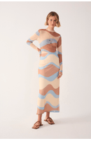 Saia Cropped Tule Estampa Oceano