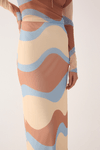 Saia Cropped Tule Estampa Oceano