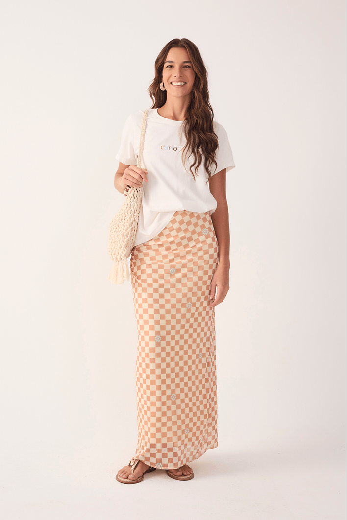 Saia Cropped Tule Estampa Mosaico