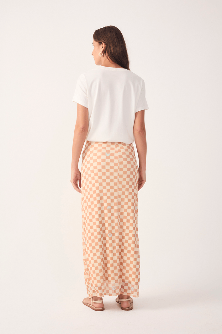 Saia Cropped Tule Estampa Mosaico