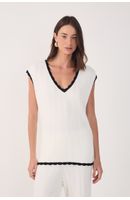 Colete Tricot Premium Detalhe Ondulado